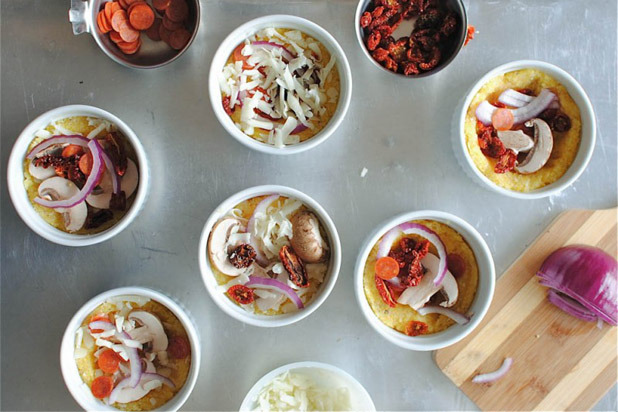 Mini Deep-Dish Polenta Pizza Pies