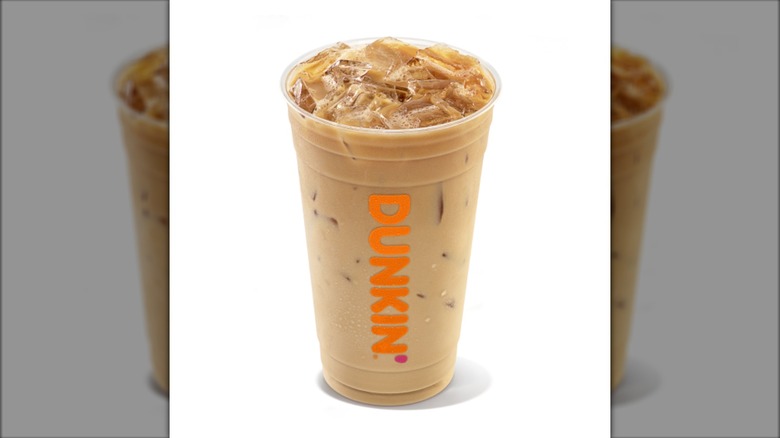 A Dunkin' iced coffee