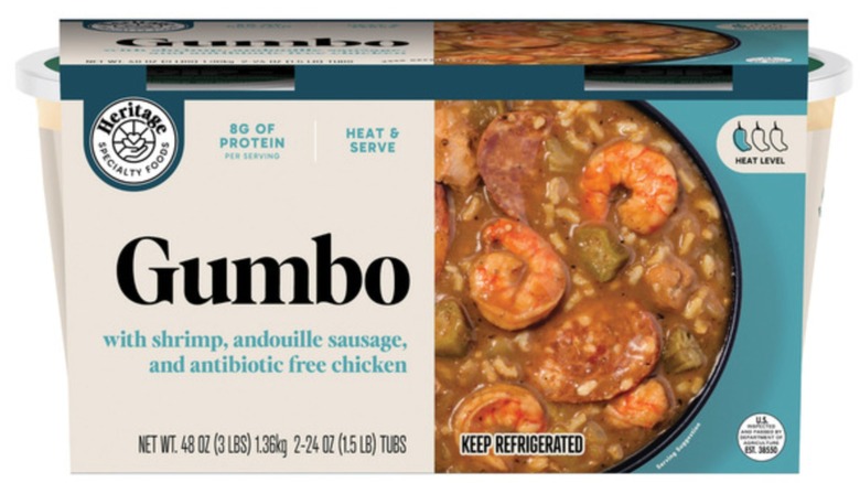Heritage Specialty Foods Seafood Gumbo in its packaging