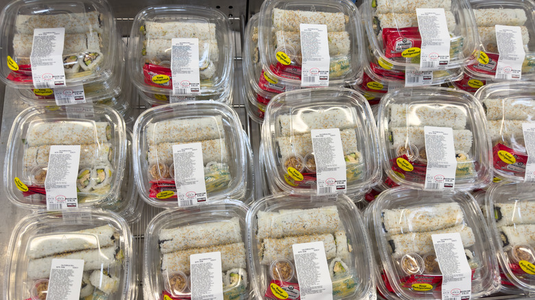 Costco sushi rolls on sale in display packaging