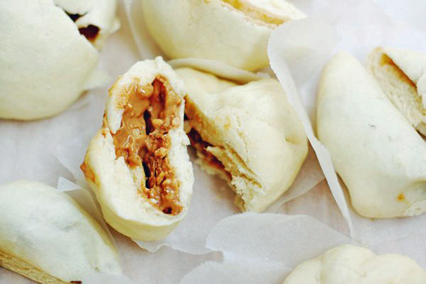 Steamed Chinese Bao with Peanut Butter