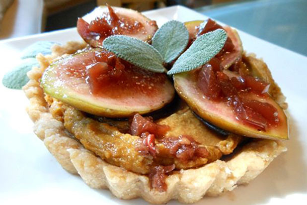Southern Savory Tarts with Butter Bean Puree, Fresh Figs, and Sweet Tea Drizzle