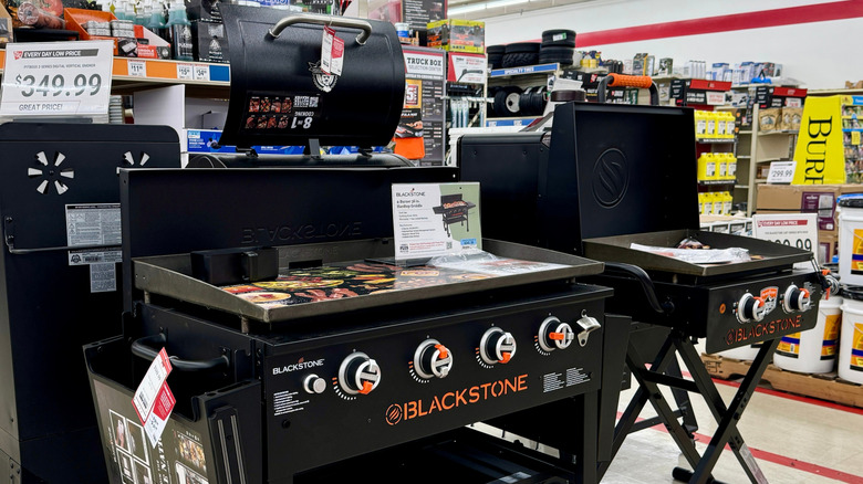 Two Blackstone griddles in a store