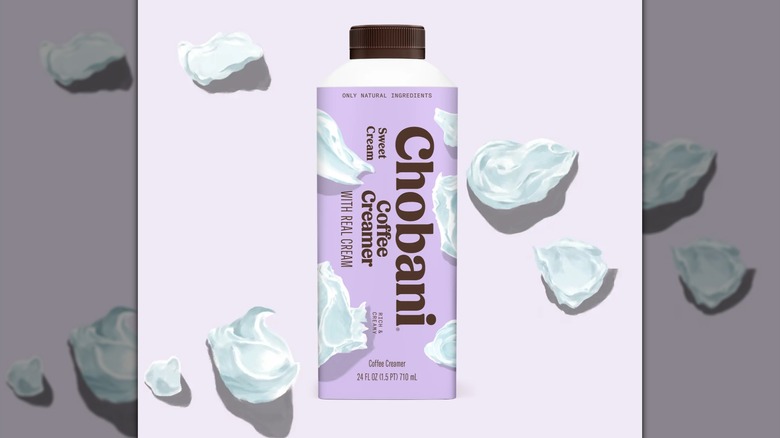 Bottle of Chobani Sweet Cream Coffee Creamer