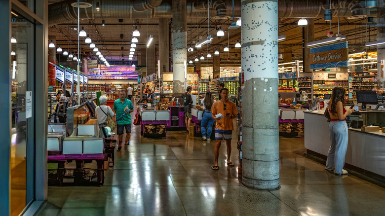 Interior shot of the check out area of a Whole Foods