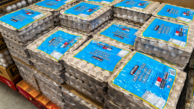 bulk cartons of eggs in Costco