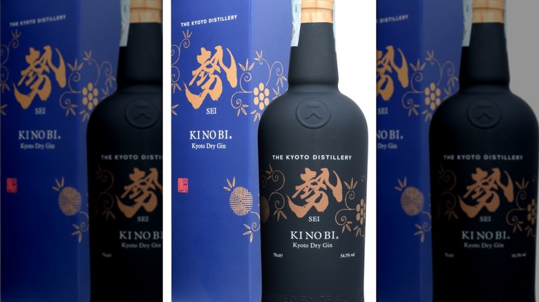 bottle of ki no bi japanese gin in front of box