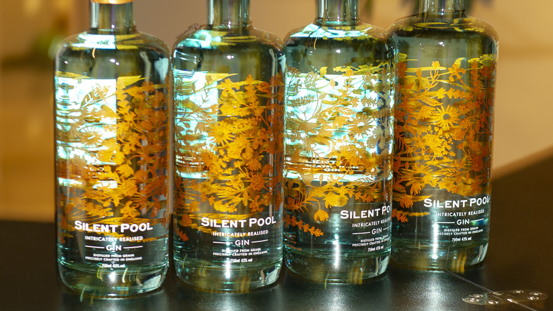 bottles of silent pool gin on table