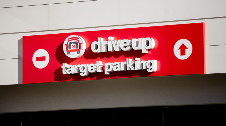 target drive-up parking sign outside