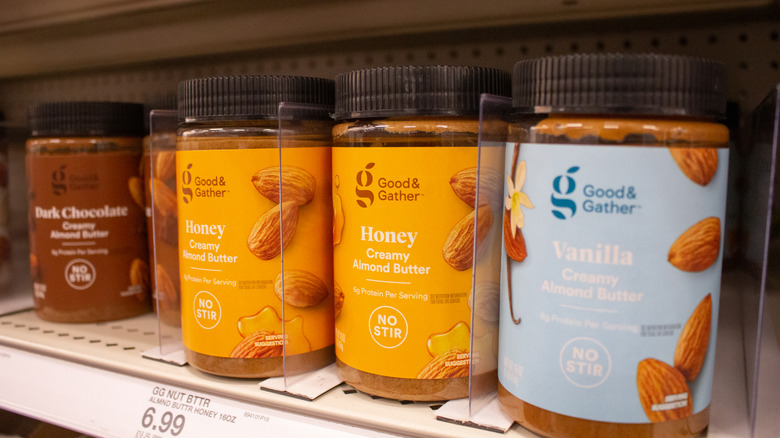 Good & Gather brand nut butters on store shelf