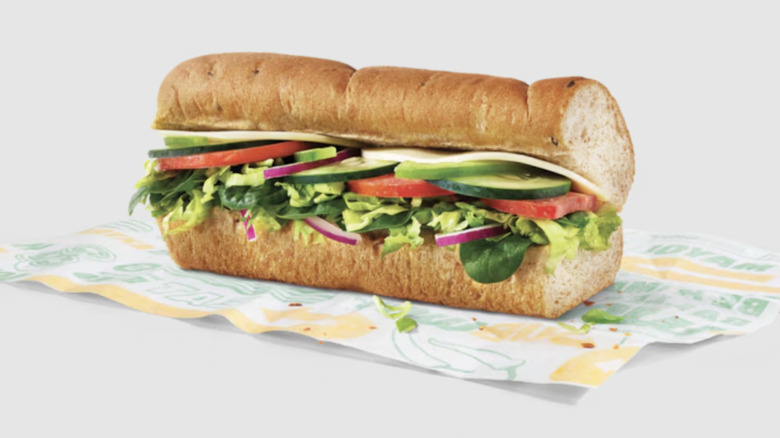 Veggie Delite on white background