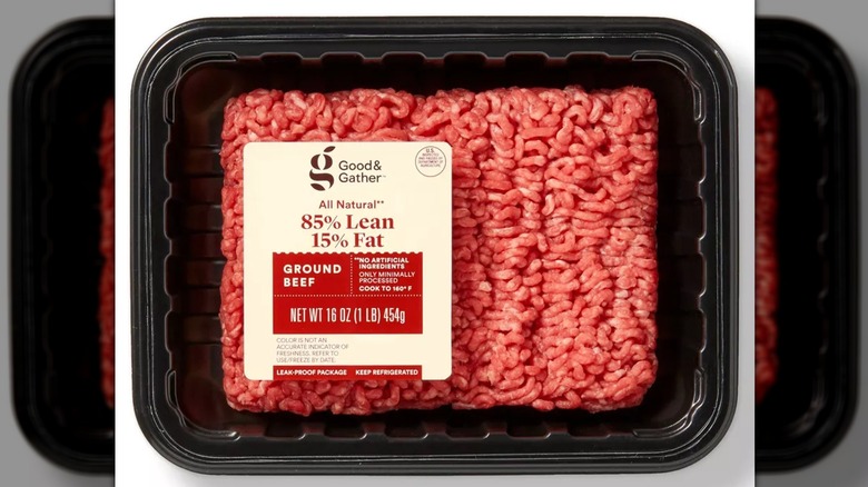 Packet of Target's ground beef