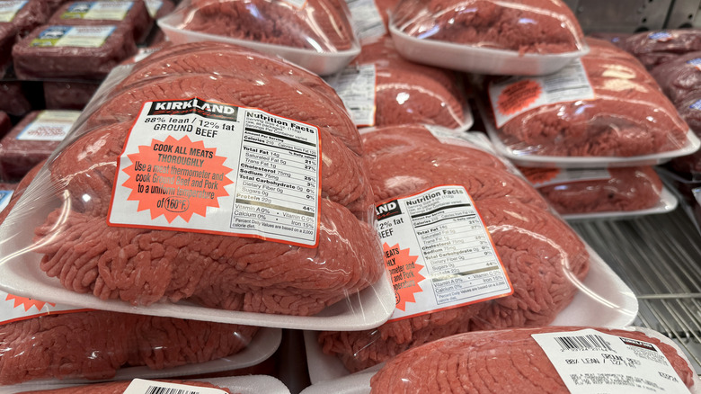 Packets of ground beef