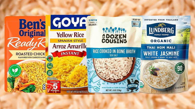 various brands of instant rice