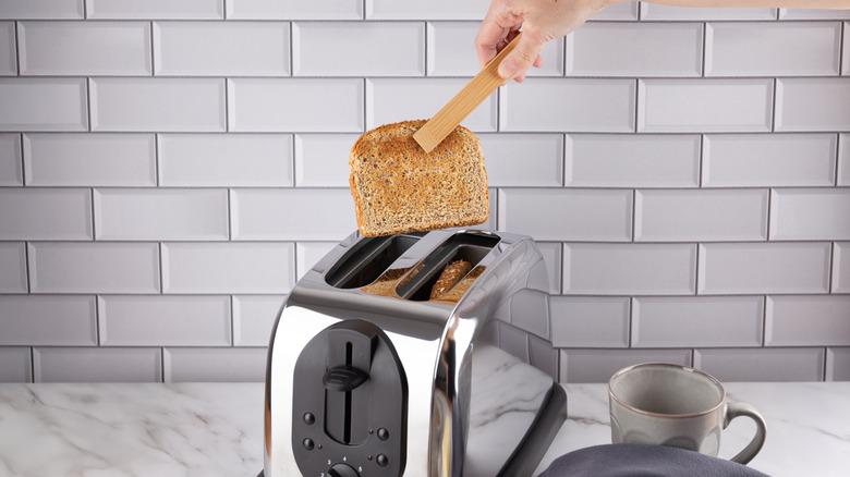 Toaster with bread in it