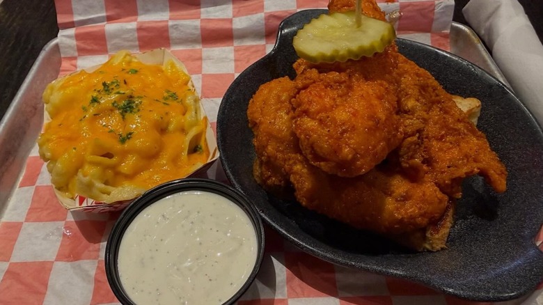 Chicken, ranch dressing, and sides from Party Fowl