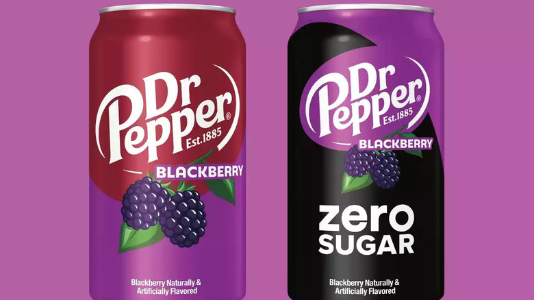 Cans of Dr Pepper Blackberry and Dr. Pepper Blackberry Zero Sugar