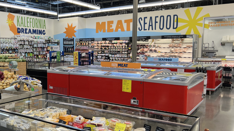 Meat and seafood department in Whole Foods