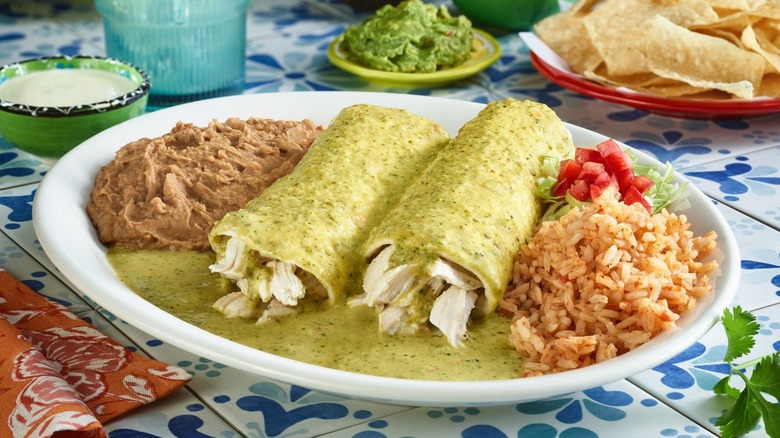 Chuy's Tex-Mex Chicka-Chicka Boom-Boom enchiladas