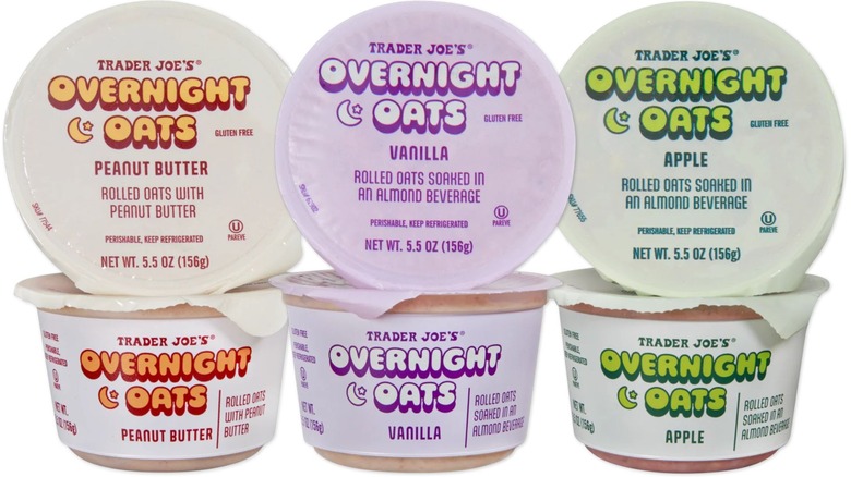 Peanut butter, vanilla, and apple flavored overnight oats