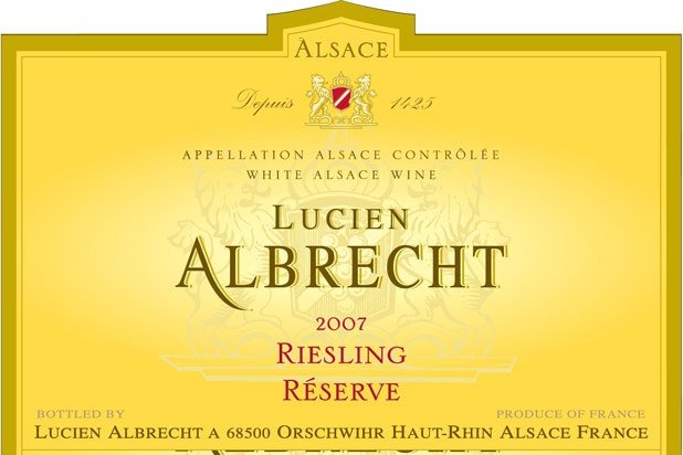 May 5: Lucien Albrecht Alsace Riesling Reserve; Alsace, France; $17