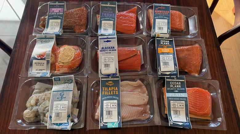 Aldi seafood on a table