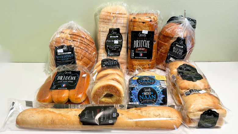 Nine Specially Selected Breads arranged together in a group