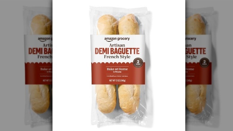 Demi baguette on white background