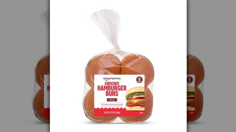 Hamburger buns on white background