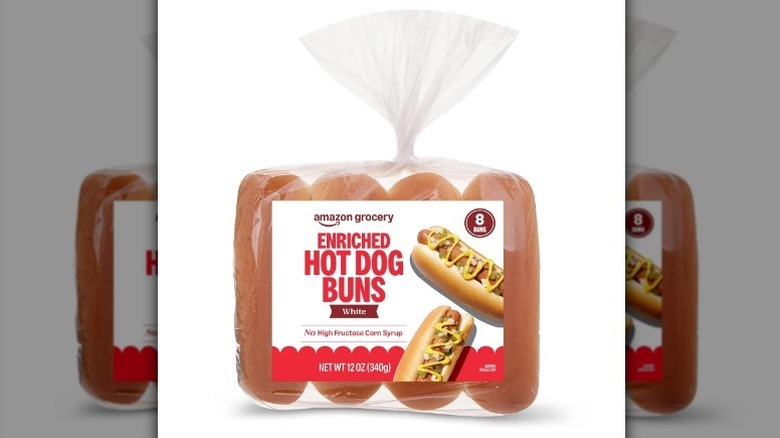 Hot dog buns on white background