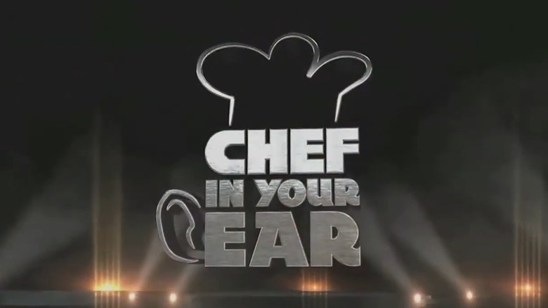 Logo for "Chef in Your Ear" with outlines of a chef's hat and a disembodied ear