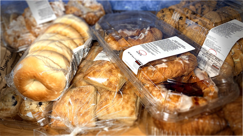 piles of various packages of Costco baked goods
