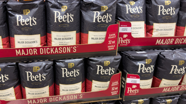 Bags of Peet's Major Dickason's coffee