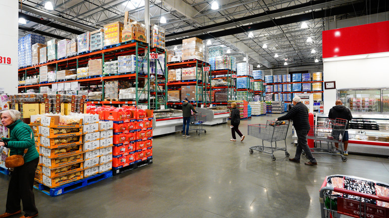 Shoppers inside a Costco warehouse