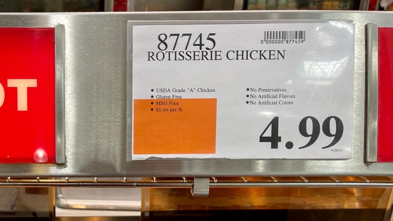 Costco rotisserie chicken price tag