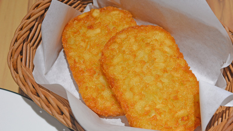 Hash browns in basket