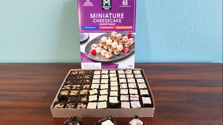 Member's Mark miniature cheesecake box and cheesecake bites