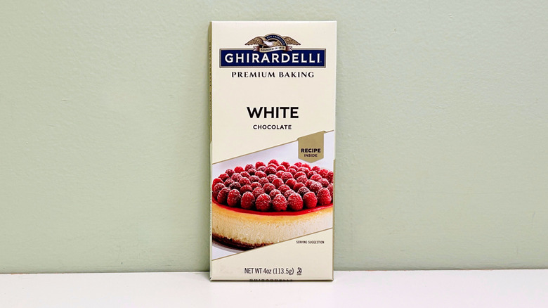 A Ghiradelli Premium Baking White Chocolate Bar