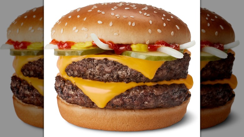 McDonald's Double Quarter Pounder with Cheese on a white background