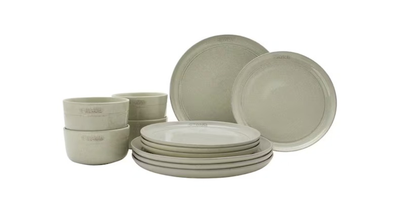 Plates and bowls stacked.