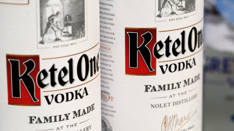 two Ketel One vodka bottles
