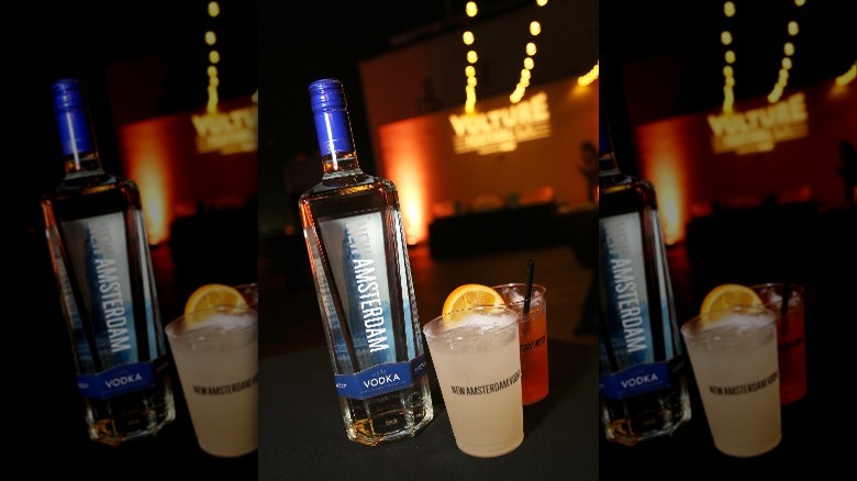 New Amsterdam vodka and glass