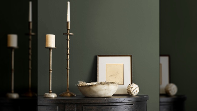 Sherwin Williams Ripe Olive on wall