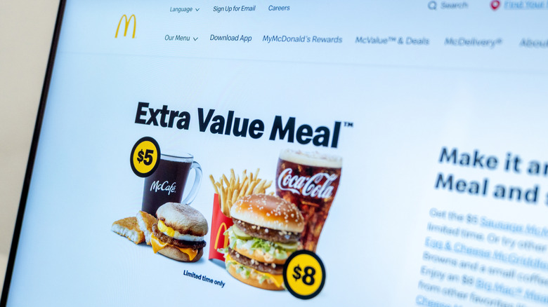 McDonald's kiosk ordering screen showing a value meal