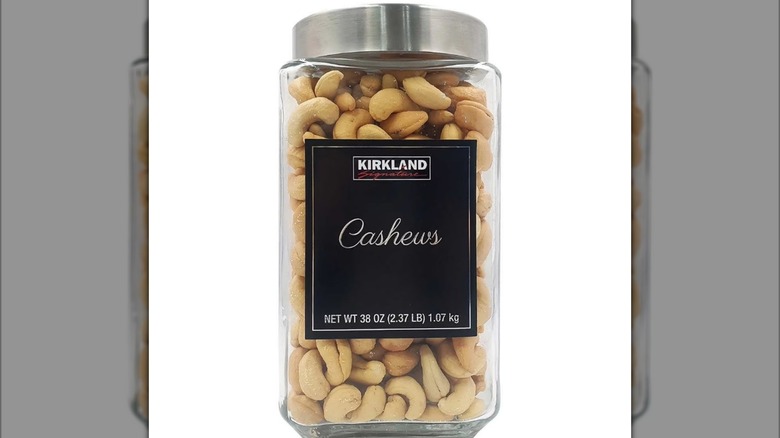 Kirkland Signature Black Label Premier Cashews on a white background