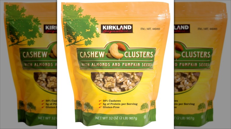 Kirkland Signature Cashew Clusters on a white background