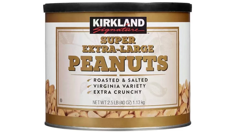 Kirkland Signature Super Extra-Large Peanuts on a white background