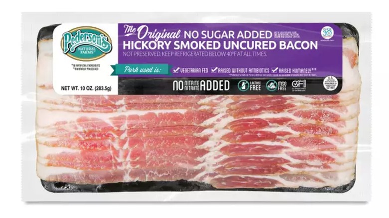 package of uncured bacon from pederson natural farms
