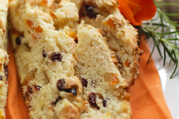 Irish Soda Bread with Dried Cranberries, Apricots, and Ginger