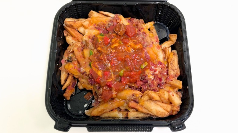 Close up of Outback Steakhouse secret menu Aussie Chili Cheese Fries